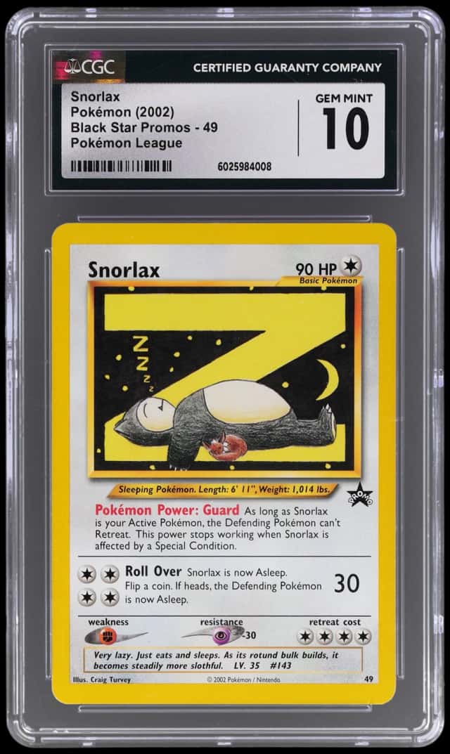 2002 Pokemon Black Star Promo Create-A-Snorlax Pokemon Card Craig Turvey Contest Winner Snorlax #49