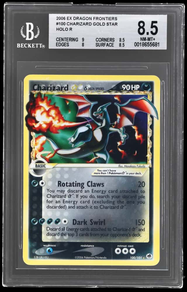 2006 Pokemon Ex Dragon Frontiers Holo Charizard Gold Star #100
