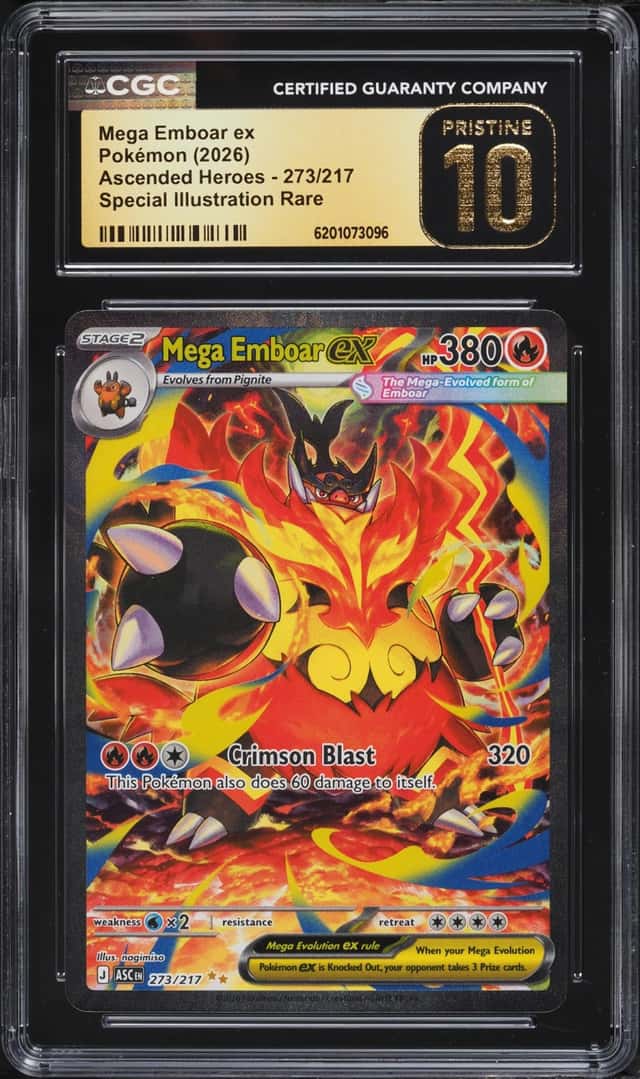 2026 Pokemon Mega Evolution Ascended Heroes SIR Mega Emboar Ex #273 CGC 10 PRISTINE