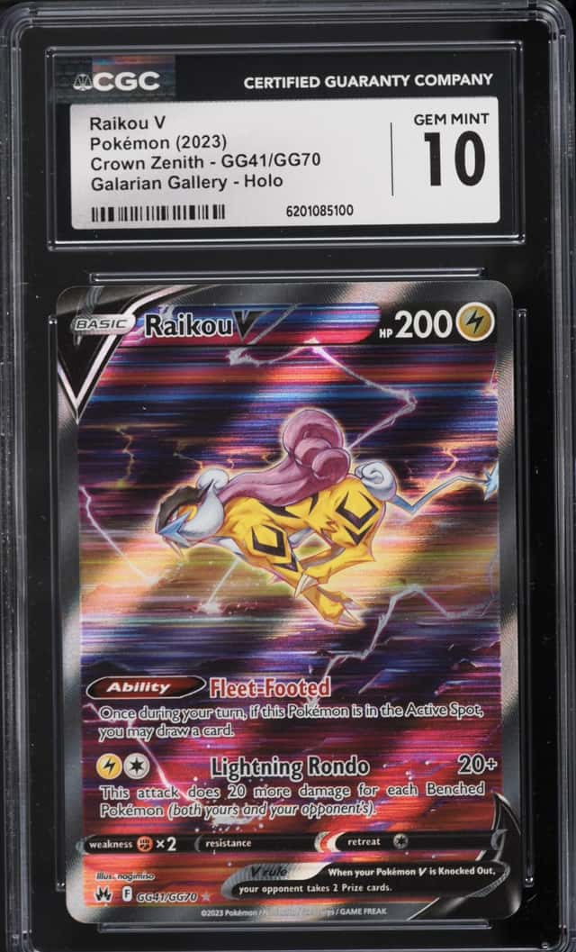 2023 Pokemon Sword & Shield Crown Zenith Alt Art Raikou V #GG41 CGC 10 GEM MINT