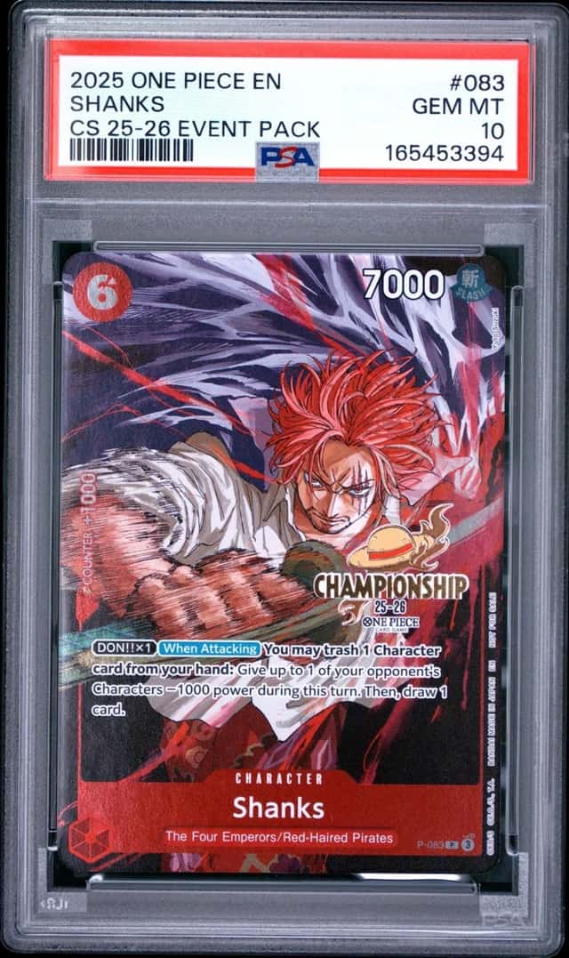2025 ONE PIECE CHAMPIONSHIP 2025-26 EVENT PACK #083 SHANKS PSA 10