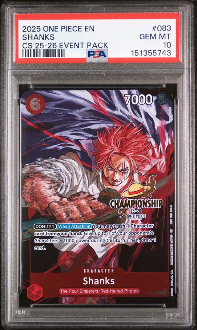 2025 One Piece EN CS 25-26 Event Pack #083 Shanks PSA 10 GEM MINT