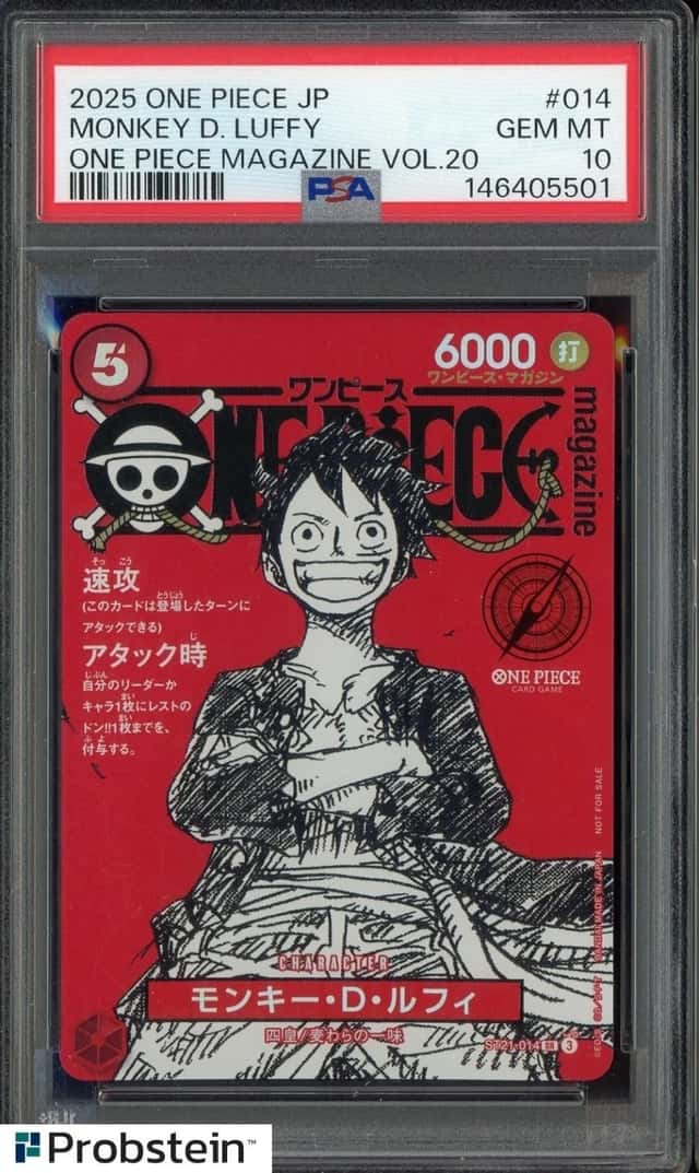 2025 One Piece JP One Piece Magazine Vol.20 #014 Monkey D. Luffy PSA 10