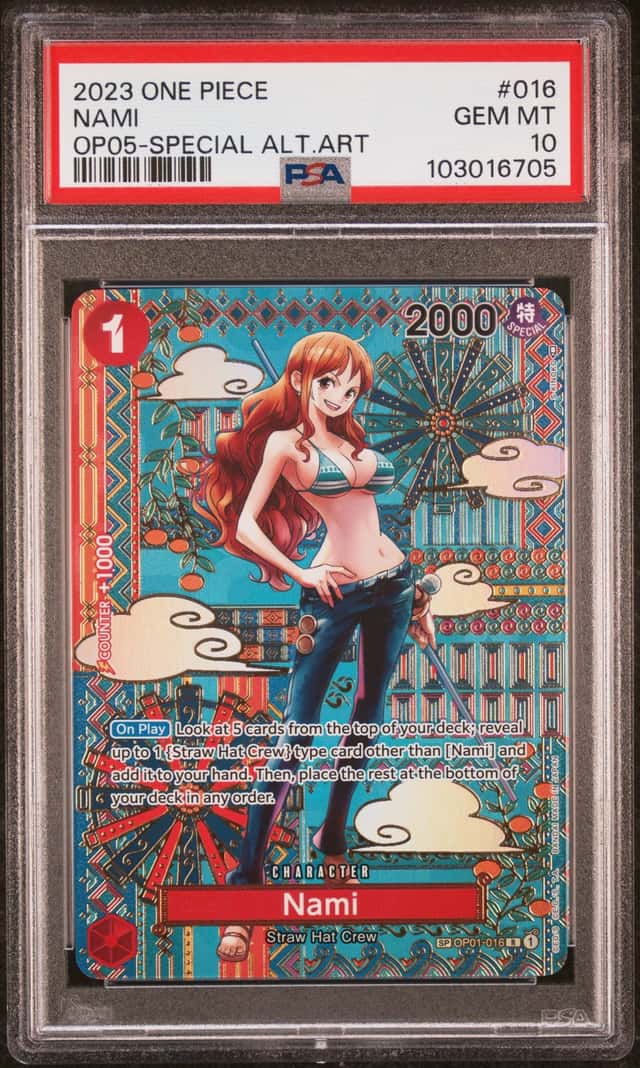 2023 One Piece Awakening Of The New Era SP Alt Art Nami #OP01-016 PSA 10 GEM MINT