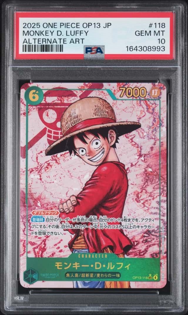 2025 ONE PIECE JAPANESE OP13-CARRYING ON HIS WILL #118 MONKEY D. LUFFY PSA 10