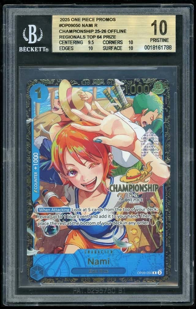 One Piece Nami R/(Championship 25-26 Regionals Top 64 Prize) 2025 Promos BGS 10