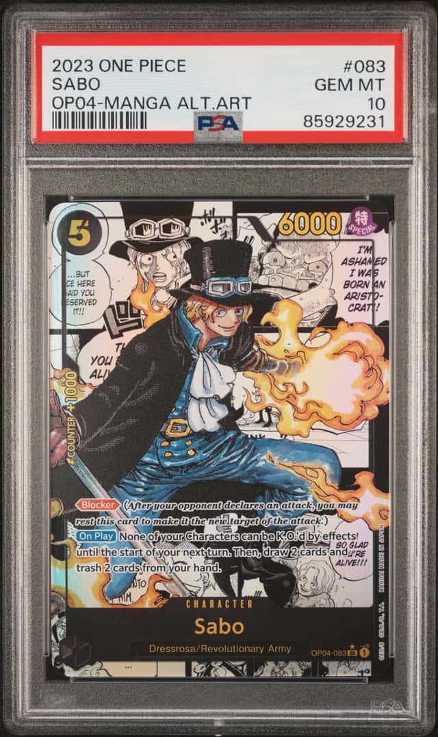 2023 One Piece OP04 EN Manga Alternate Art #083 Sabo PSA 10 GEM MINT