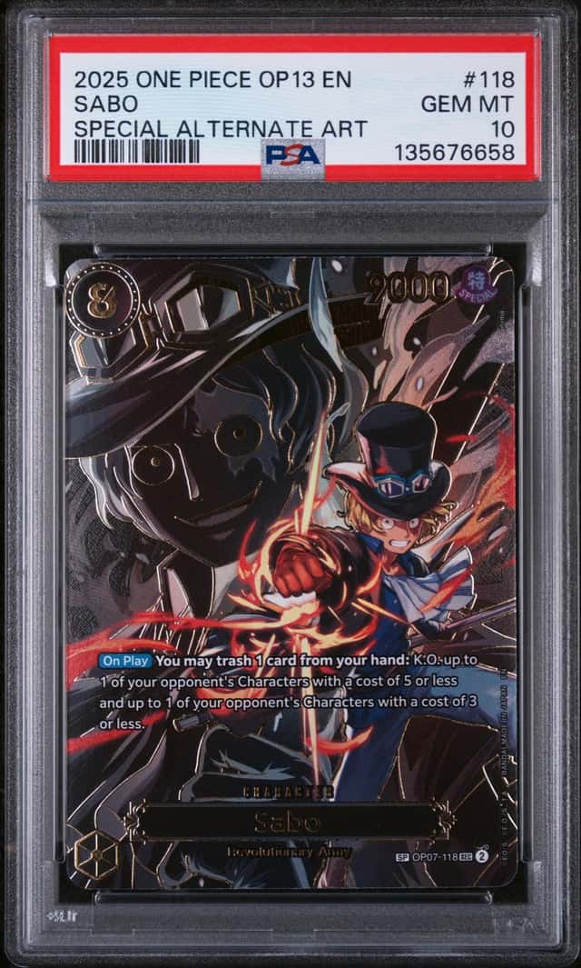 PSA 10 Sabo OP13-118 Special Alternate Art SP One Piece OP13 English GEM MT