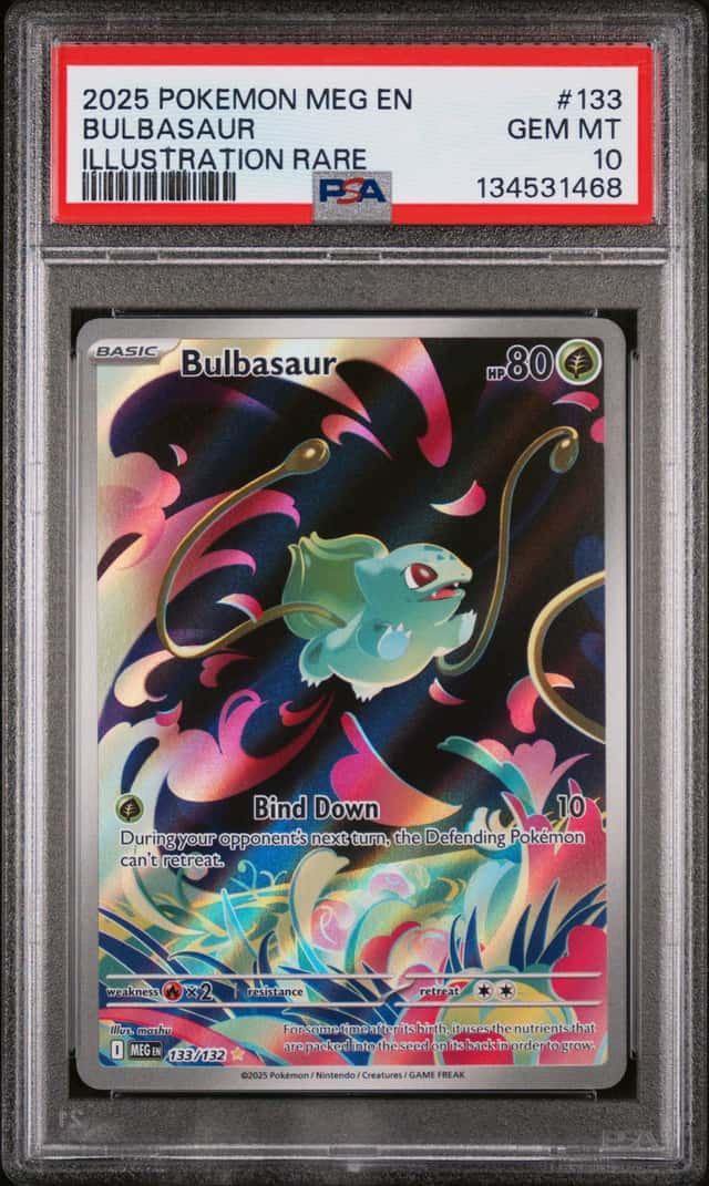 2025 POKEMON MEG EN-MEGA EVOLUTION ILLUSTRATION RARE #133 BULBASAUR PSA 10