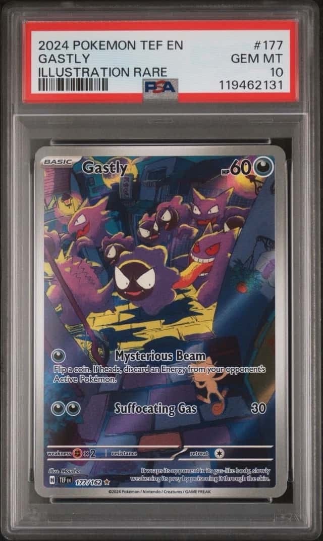 Pokemon Gastly 177/162 Temporal Forces Illustration Rare Holo English PSA 10
