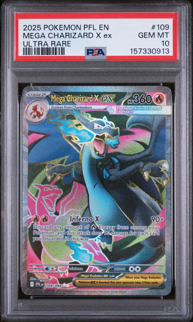 Mega Charizard X Ex 109/094 Me02 Phantasmal Flames Holo English PSA 10
