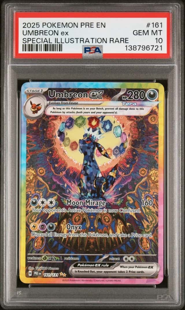 2025 POKEMON PRISMATIC EVOLUTIONS SPECIAL ILLUSTRATION RARE UMBREON EX PSA 10