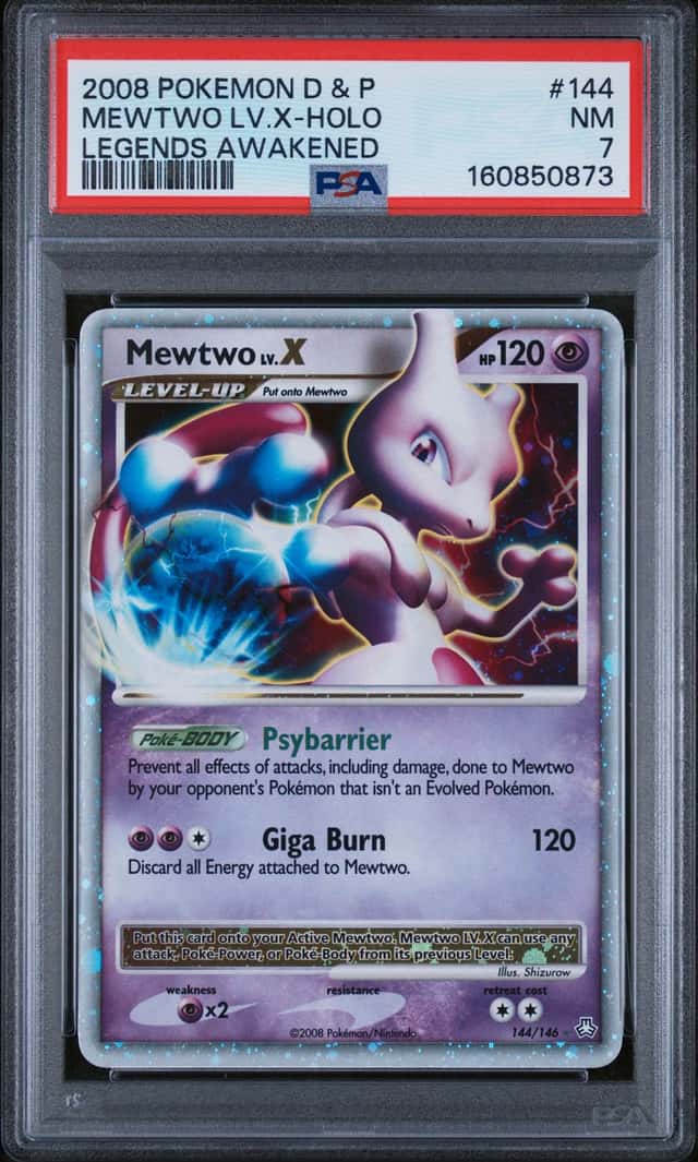 2008 Pokemon D & P Legends Awakened #144 Mewtwo LV.X Holo PSA 7 NM