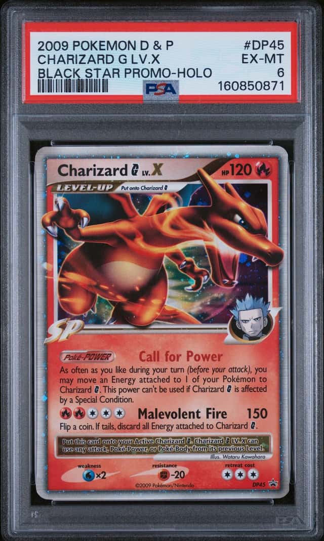 2009 Pokemon D & P Black Star Promo Holo #DP45 Charizard G LV.X PSA 6 EX-MT