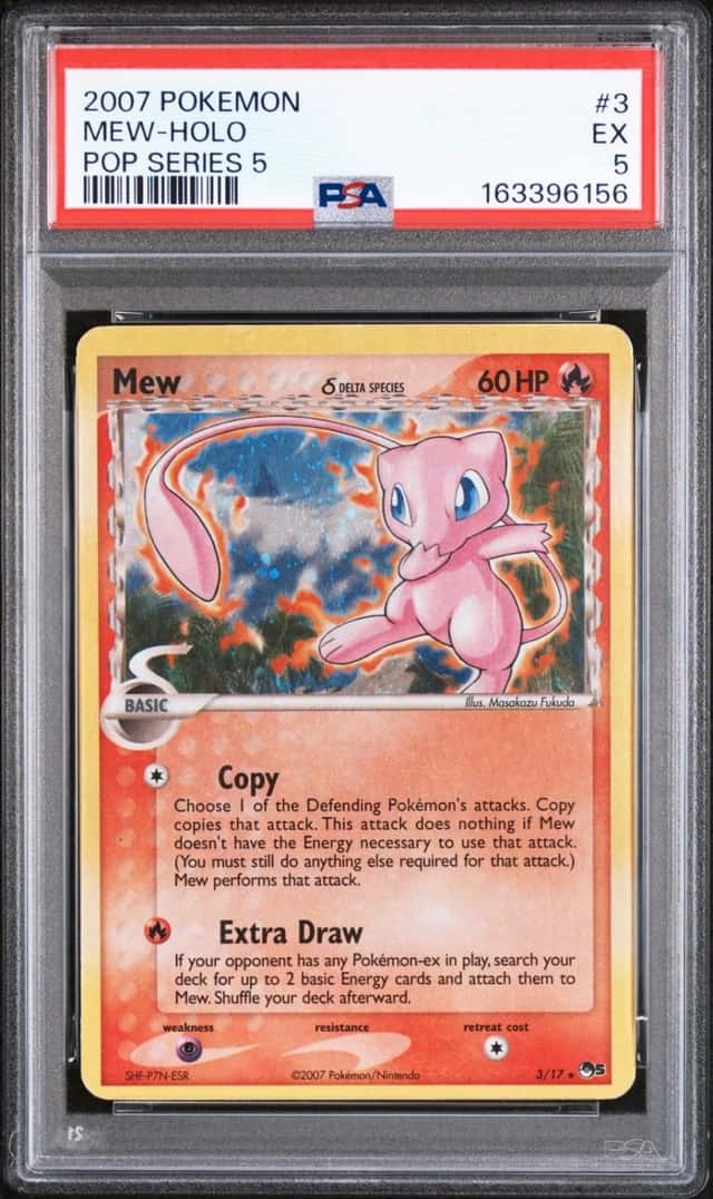 2007 POKEMON POP SERIES 5 #3 MEW-HOLO PSA 5
