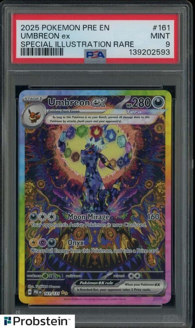 2025 Pokemon PRE EN Prismatic Evolutions SIR #161/131 Umbreon ex PSA 9 MINT