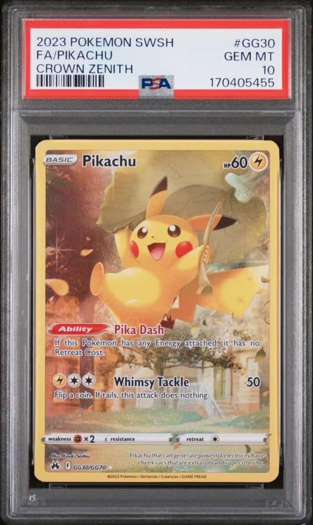 2023 POKEMON SWORD & SHIELD CROWN ZENITH #GG30 FULL ART/PIKACHU PSA 10