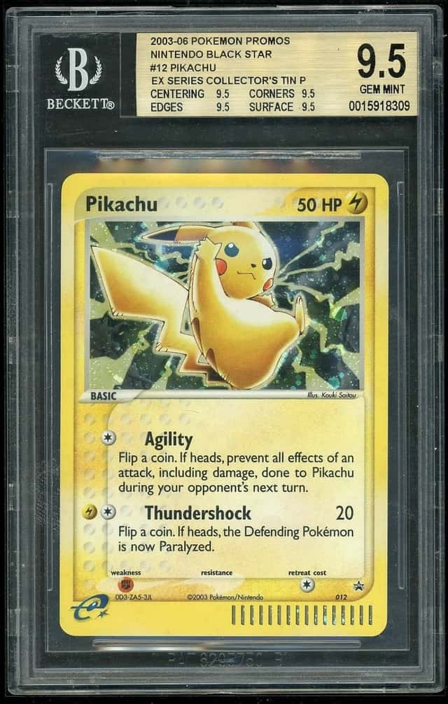 2003-06 Pokemon Pikachu EX Series Collector's Tin P Nintendo BSP BGS 9.5 