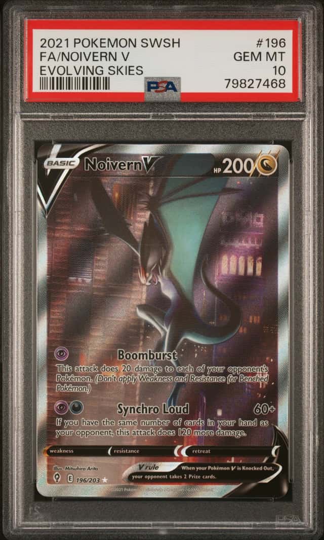2021 Pokemon SWSH Evolving Skies #196 Noivern V FA PSA 10 GEM MINT