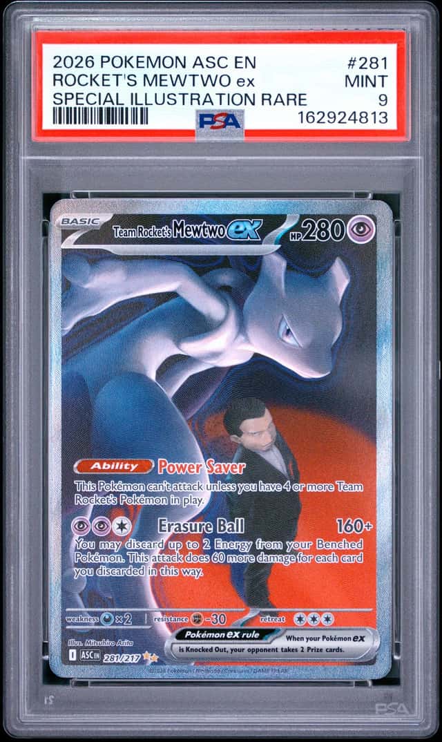 2026 POKEMON ASCENDED HEROES SPECIAL ILLUSTRATION TEAM ROCKET'S MEWTWO EX PSA 9
