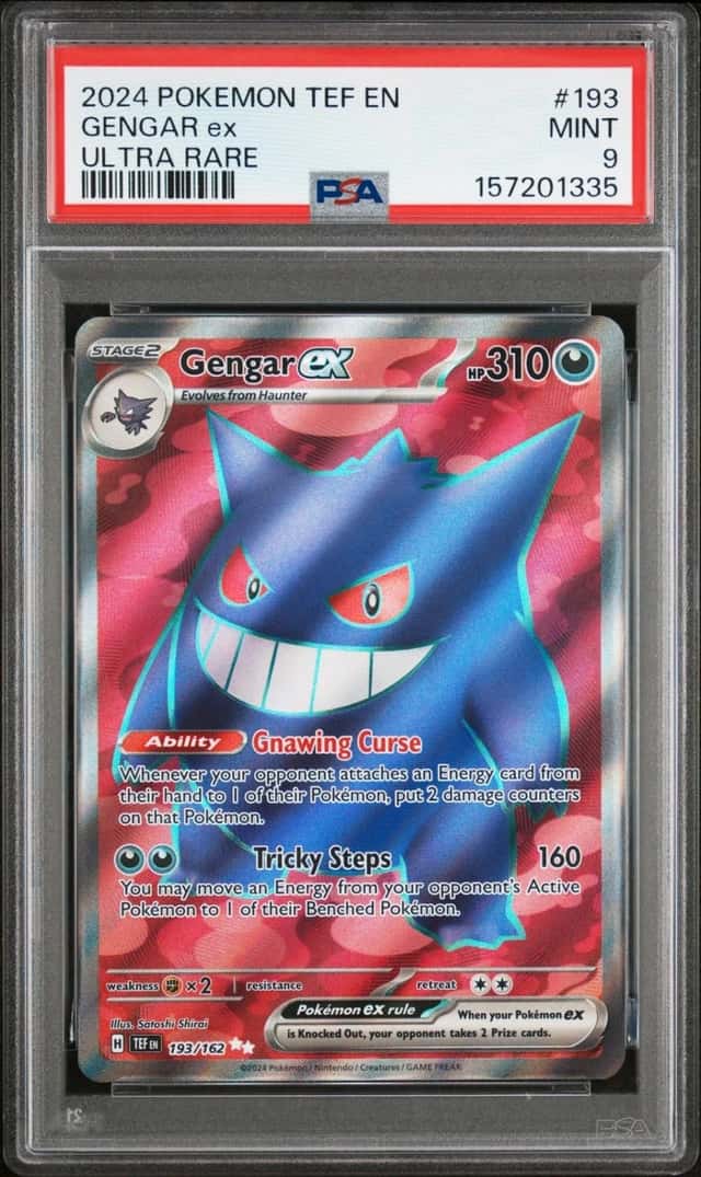 2024 POKEMON TEF EN-TEMPORAL FORCES ULTRA RARE #193 GENGAR EX PSA 9
