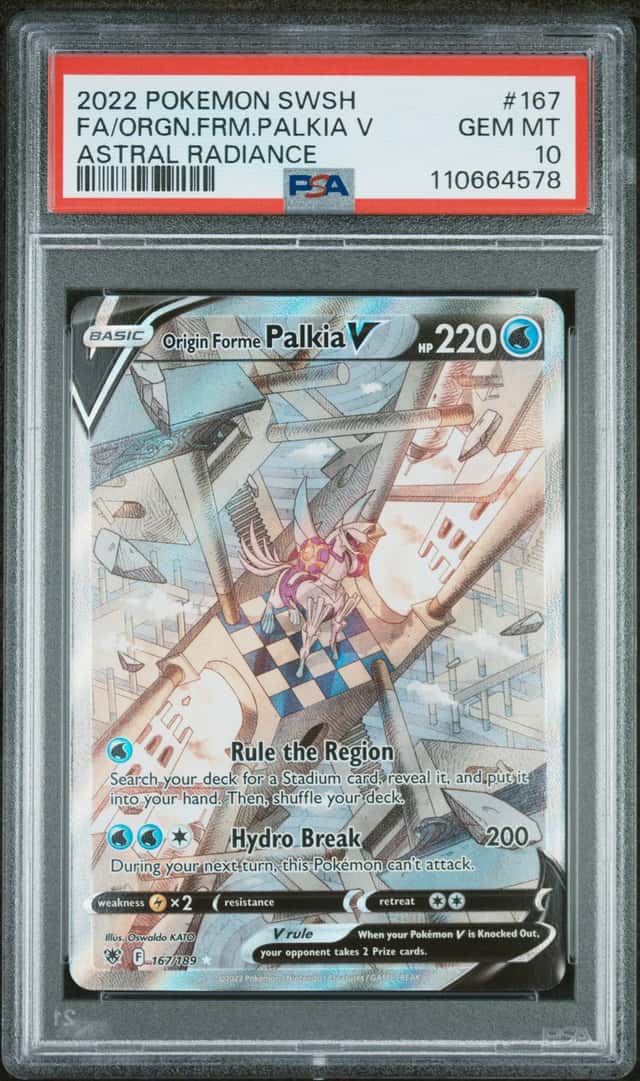 2022 Pokemon Sword and Shield Astral Radiance Origin Forme Palkia V #167