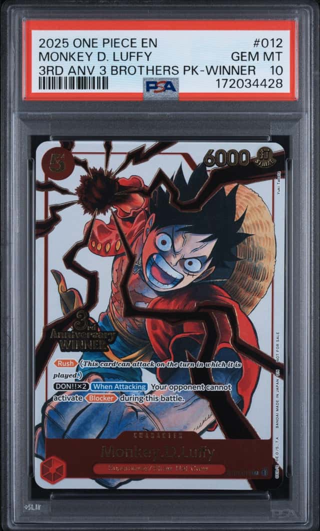 2025 One Piece Promo 3rd Anniversary 3 Brothers Pack Winner Monkey D. Luffy #ST01-012
