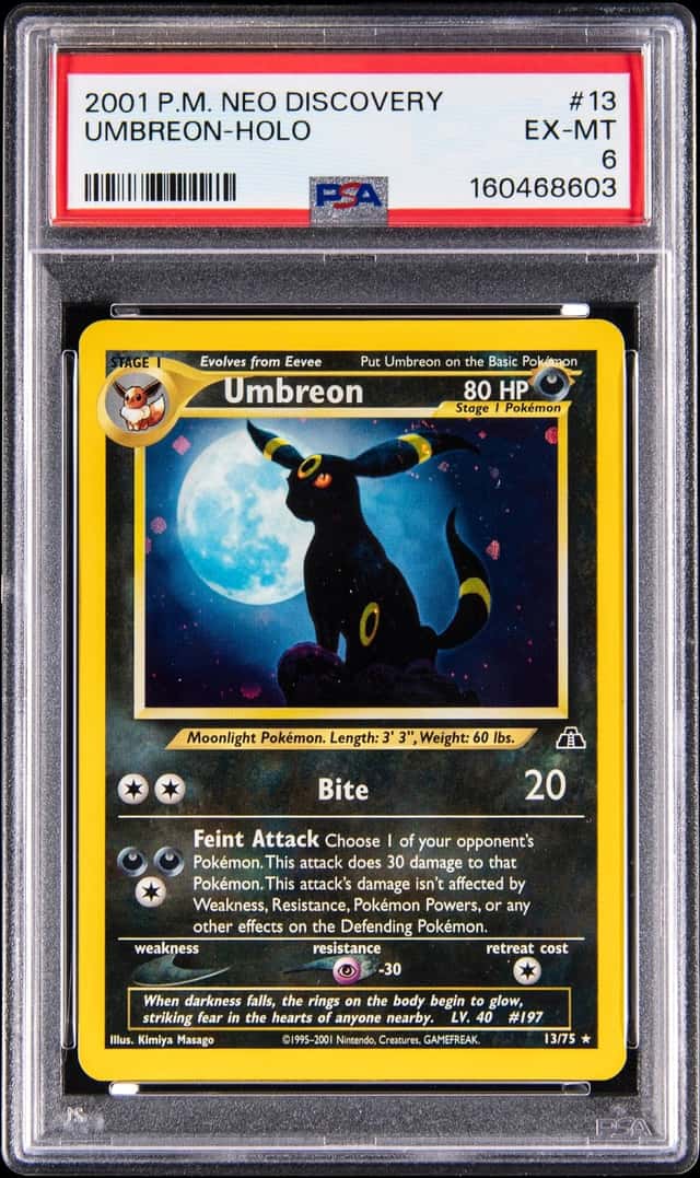 2001 Pokemon Neo Discovery Holo #13 Umbreon - PSA EX-MT 6
