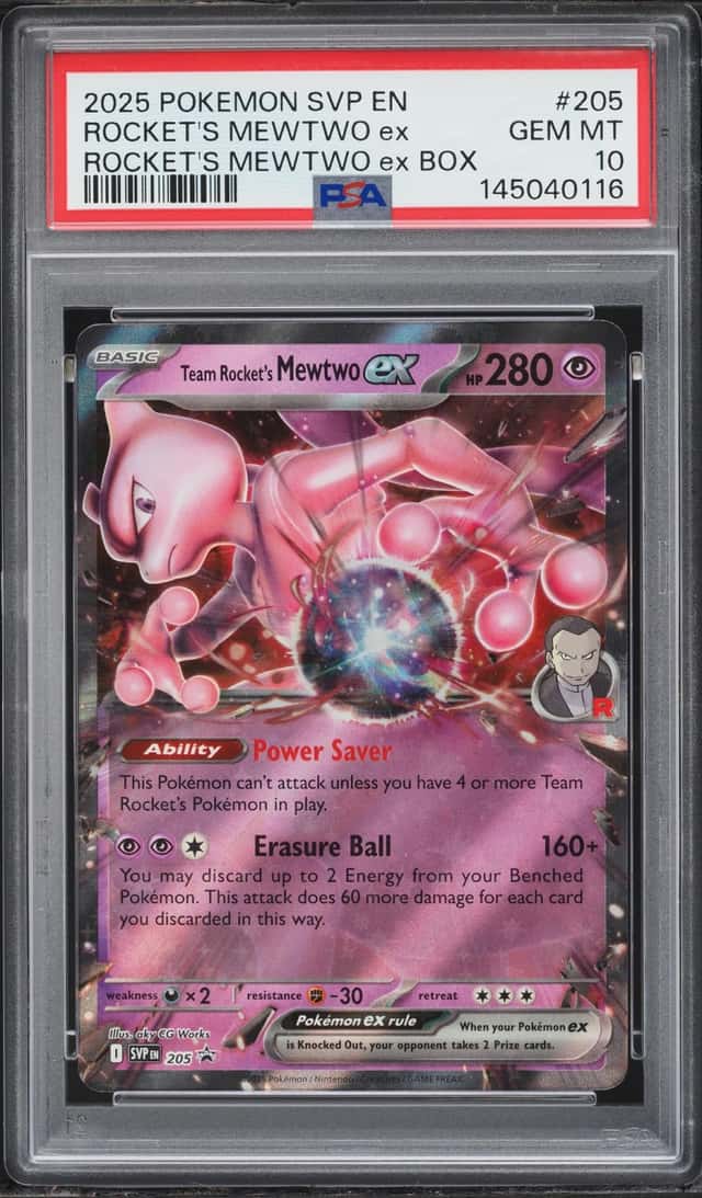 2025 Pokemon Scarlet & Violet Promo Holo Team Rocket's Mewtwo ex #205 PSA 10 GEM MINT