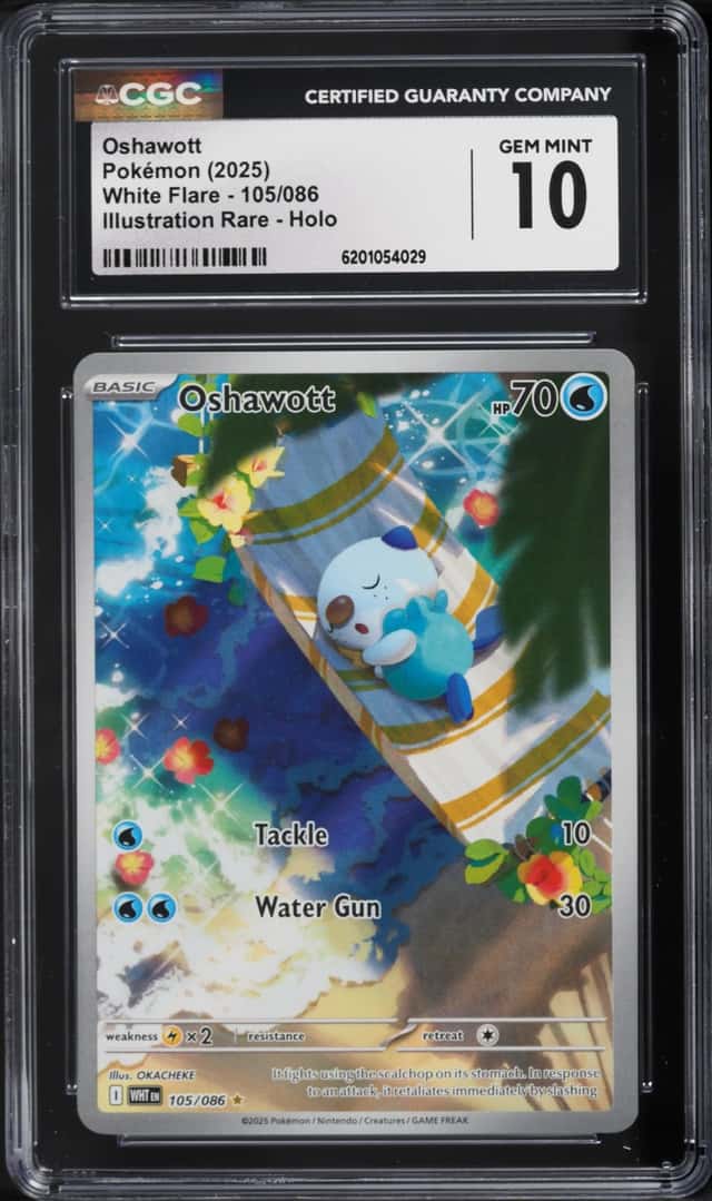 2025 Pokemon Scarlet & Violet White Flare IR Oshawott #105 CGC 10 GEM MINT