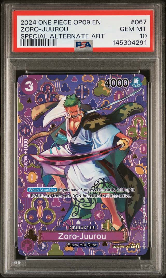 2024 One Piece Emperors In The New World SP Alt Art Zoro-Juurou #OP05-067 PSA 10 GEM MINT
