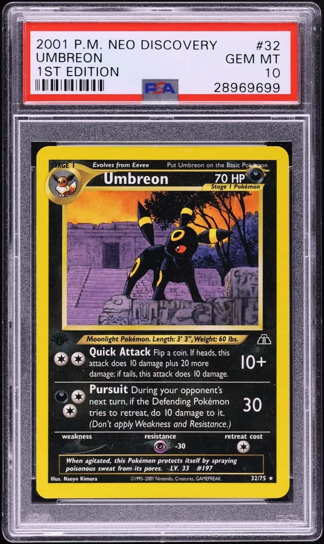 2001 Pokemon Neo Discovery 1st Edition Umbreon #32 PSA 10 GEM MINT