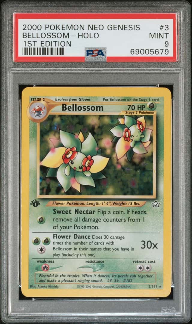 Pokemon Bellossom Holo Neo Genesis 1st Edition 3/111 PSA 9 Mint