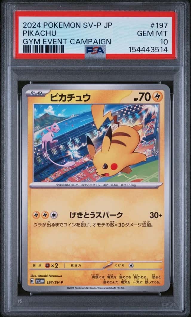 2024 POKEMON JAPANESE SV-P PROMO GYM EVENT CAMPAIGN #197 PIKACHU PSA 10