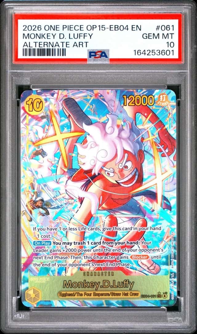 2026 ONE PIECE ADVENTURE ON KAMI'S ISLAND ALT ART #061 MONKEY D. LUFFY PSA 10