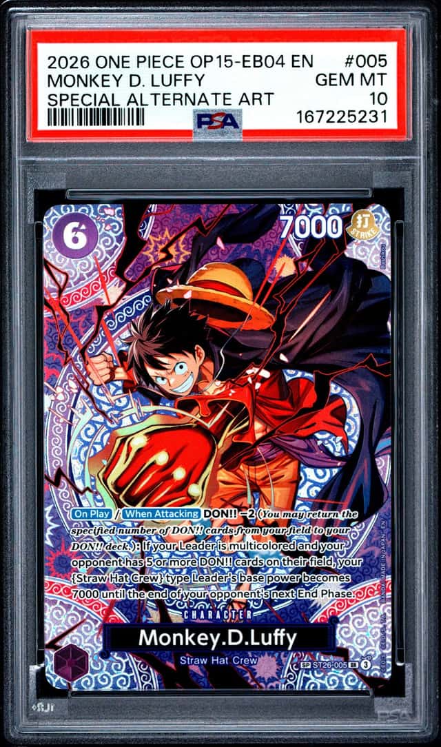 2026 One Piece OP15-EB04 En #005 Monkey D. Luffy Special Alternate Art PSA 10