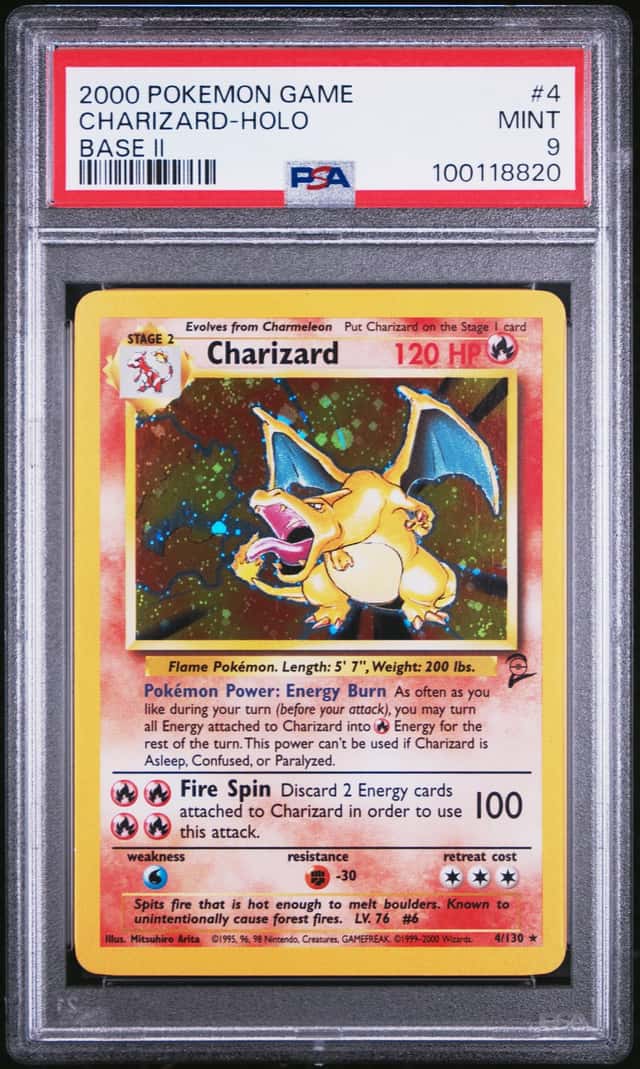 2000 Pokemon Game #4 Charizard Holo Base II PSA 9 MINT