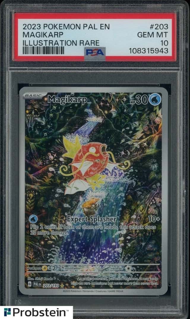 2023 Pokemon PAL Paldea Evolved #203 Magikarp Illustration Rare PSA 10 GEM MINT
