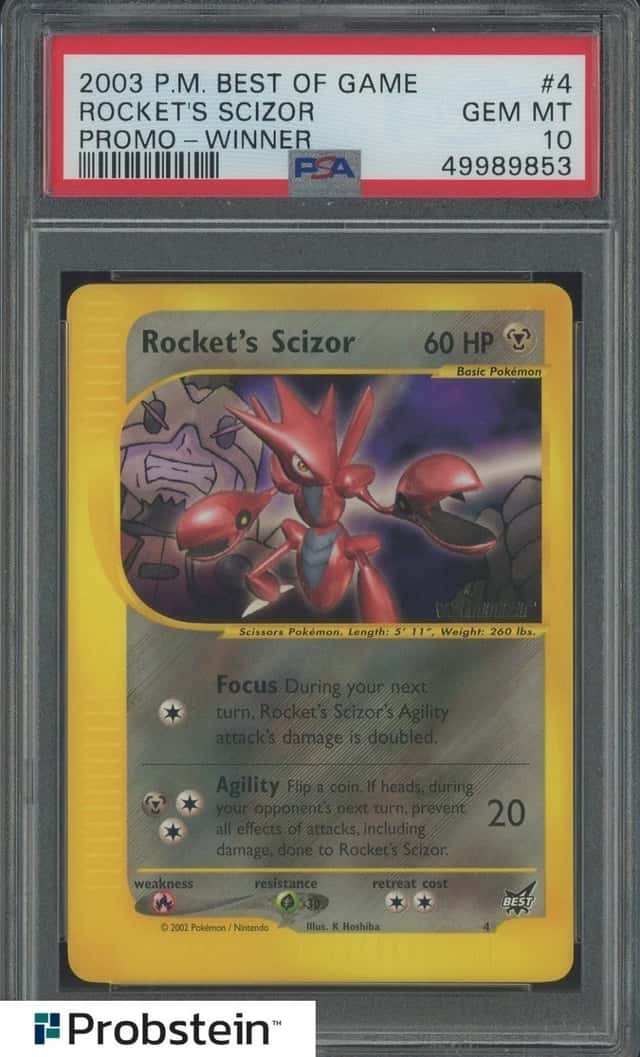 Rocket's Scior Winner Stamp 4 Best of Game Pokemon League Promo 2003 PSA 10