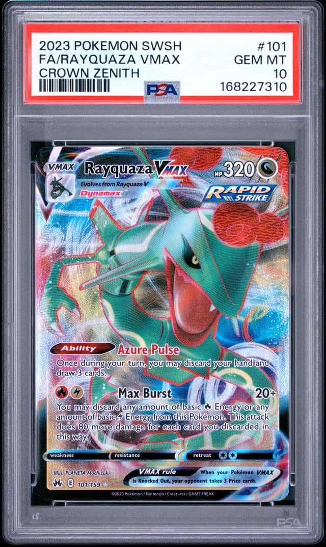 Pokemon 2023 Rayquaza VMAX 101/159 Full Art Crown Zenith GEM MINT PSA 10