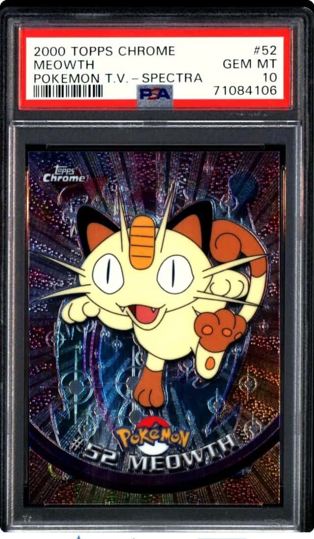Pokemon 2000 Meowth 52 Spectra Topps Chrome TV Series GEM MINT PSA 10