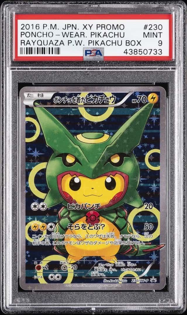 2016 POKEMON JAPANESE XY PROMO #230 PONCHO-WEARING PIKACHU PSA 9