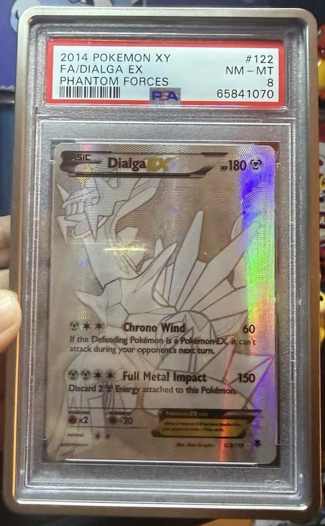 2014 POKEMON XY PHANTOM FORCES #122 FULL ART/DIALGA EX PSA 8