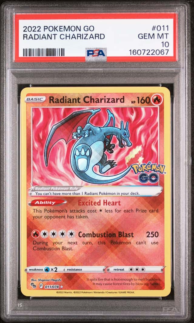 2022 Pokemon GO Radiant Charizard 011/078 Radiant Rare Holo PSA 10