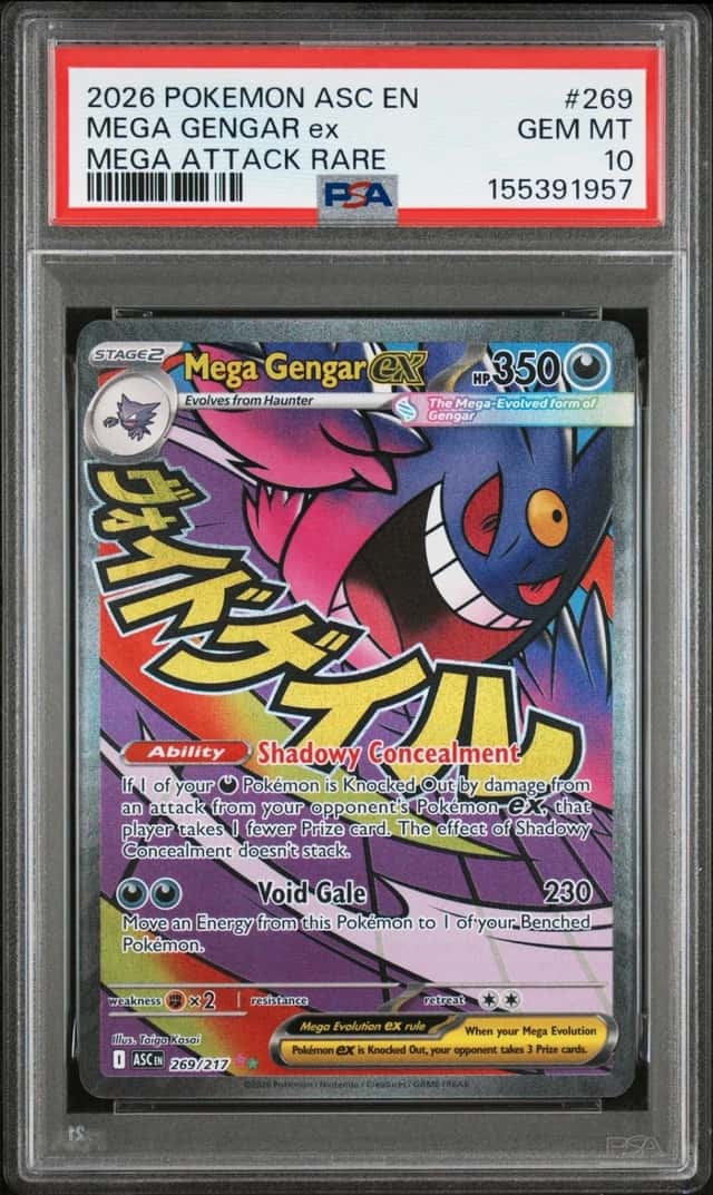 2026 POKEMON ASC EN-ASCENDED HEROES MEGA ATTACK RARE #269 MEGA GENGAR EX PSA 10