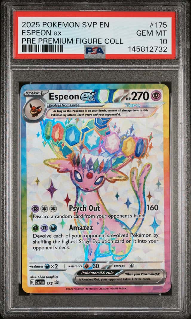 2025 Pokemon Prismatic UPC Espeon Ex Promo Psa 10