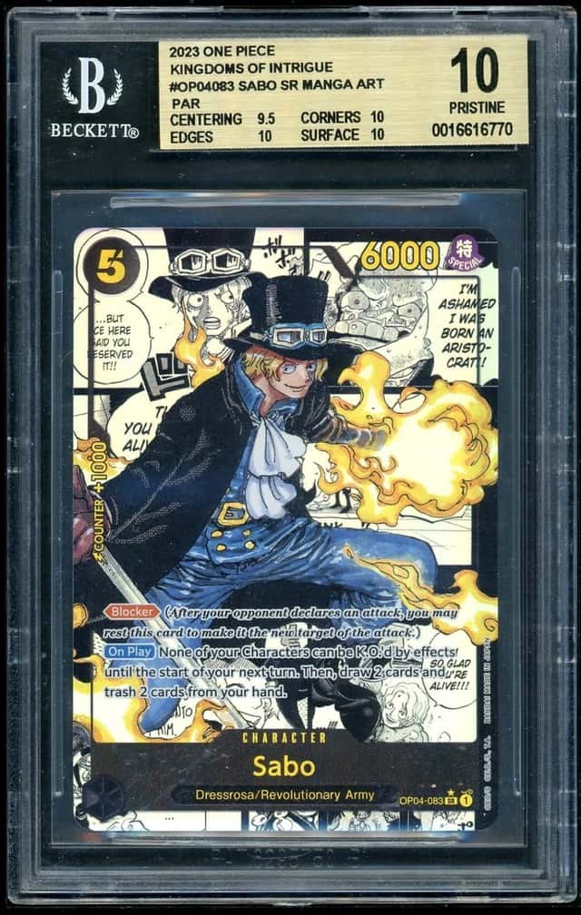 One Piece Sabo SR MANGA ART PAR 2023 Kingdoms of Intrigue BGS 10