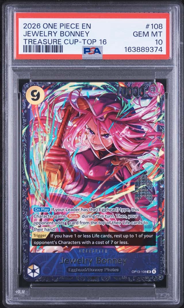 2026 One Piece Treasure Cup Top 16 Jewelry Bonney #108 PSA 10 GEM MINT