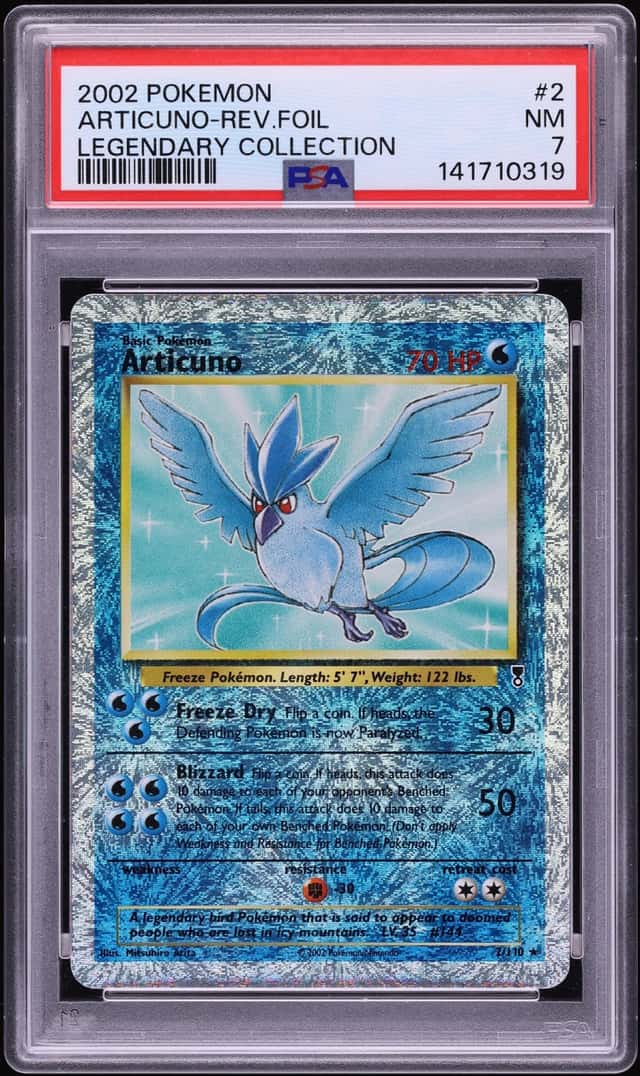 2002 Pokemon Legendary Collection Reverse Holo Articuno #2 PSA 7 NRMT