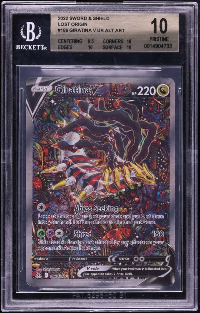 2022 Pokemon Sword & Shield Lost Origin Alt Art Giratina V #186 BGS 10 PRISTINE